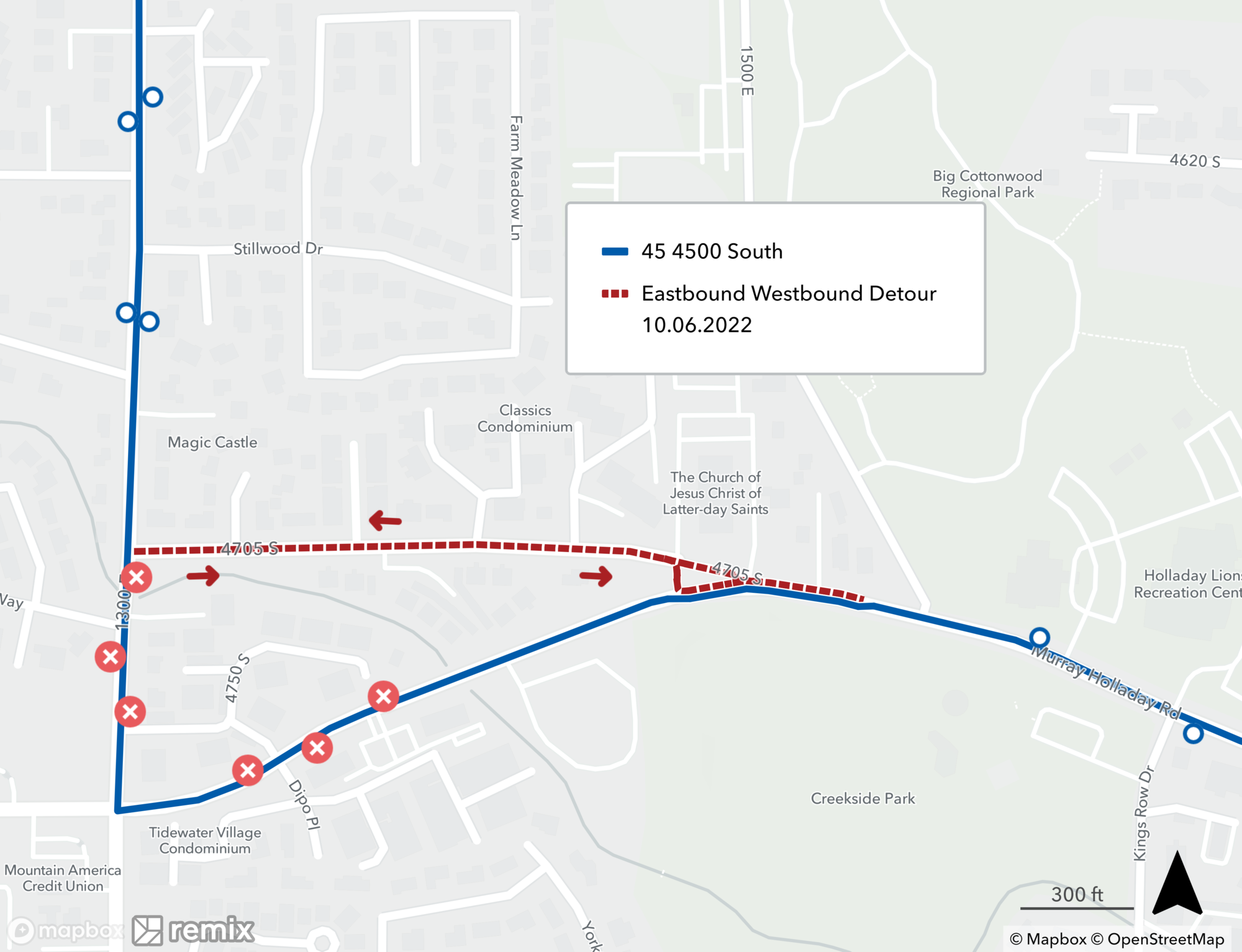 Route 45 Detour Map 10/6/22