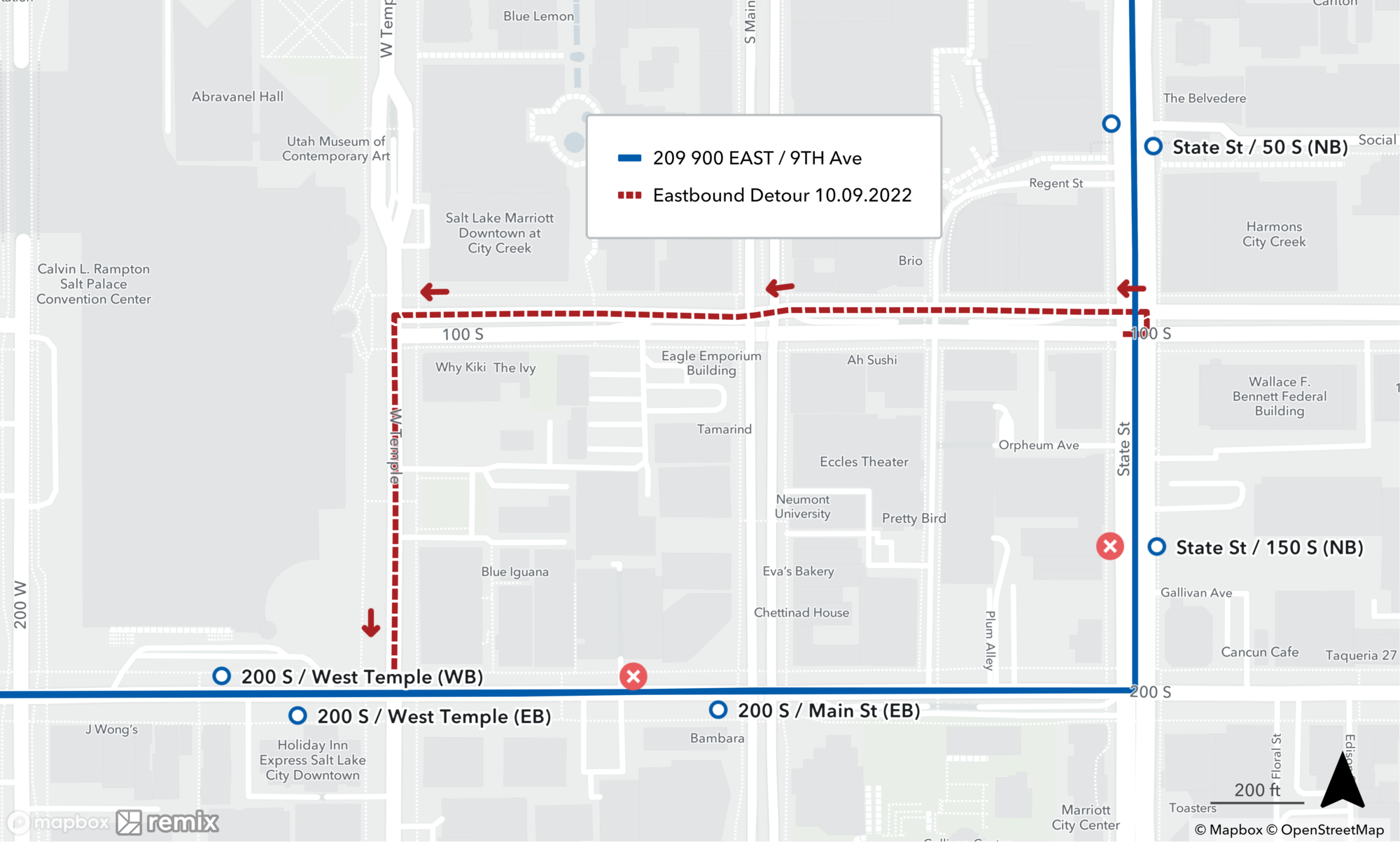 Route 209 Detour Map 10.09.2022