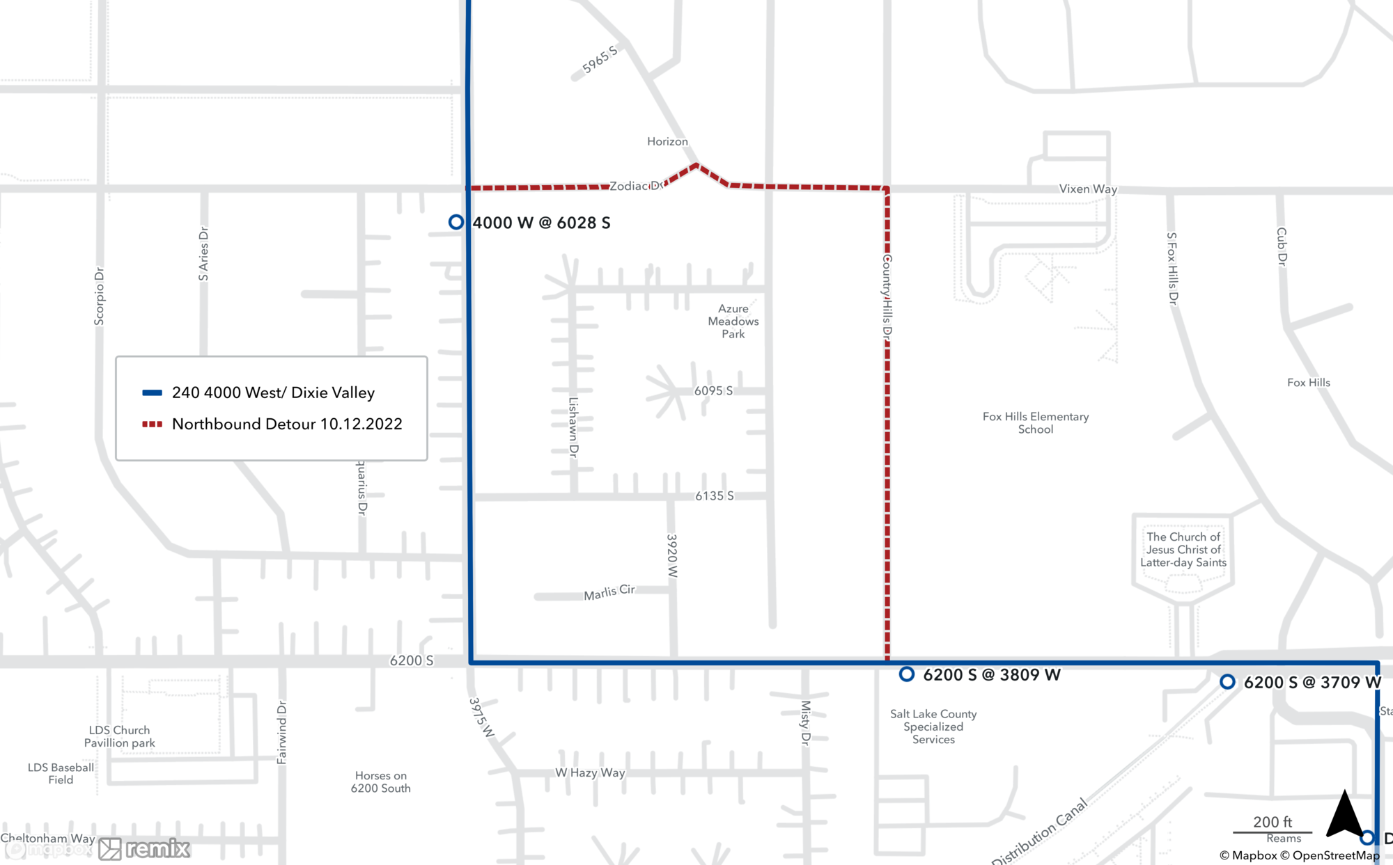 Route 240 Detour Map 10.12.2022