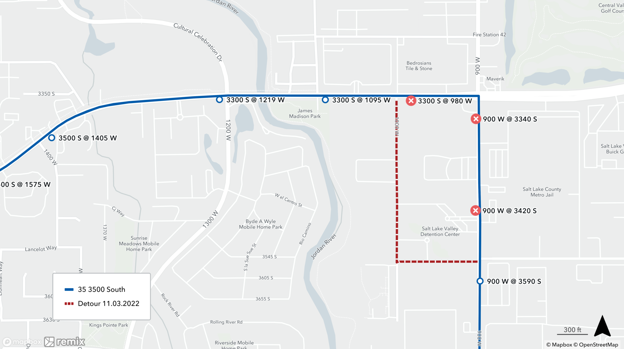 Route 35 Detour - 11.3.2022