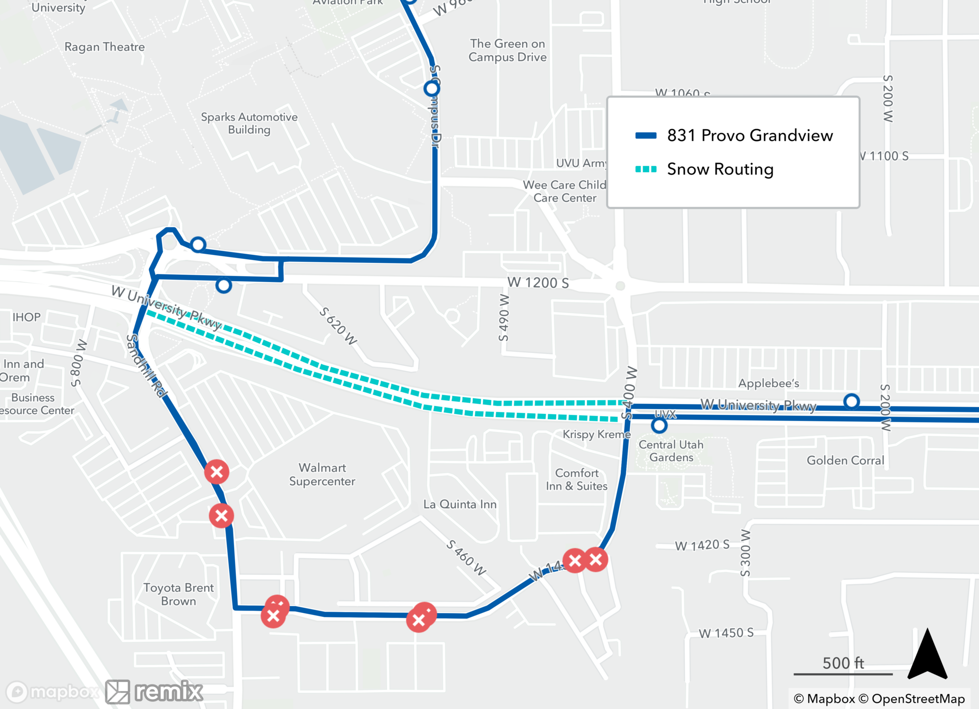Route 831 Snow Route Map 12/7/22