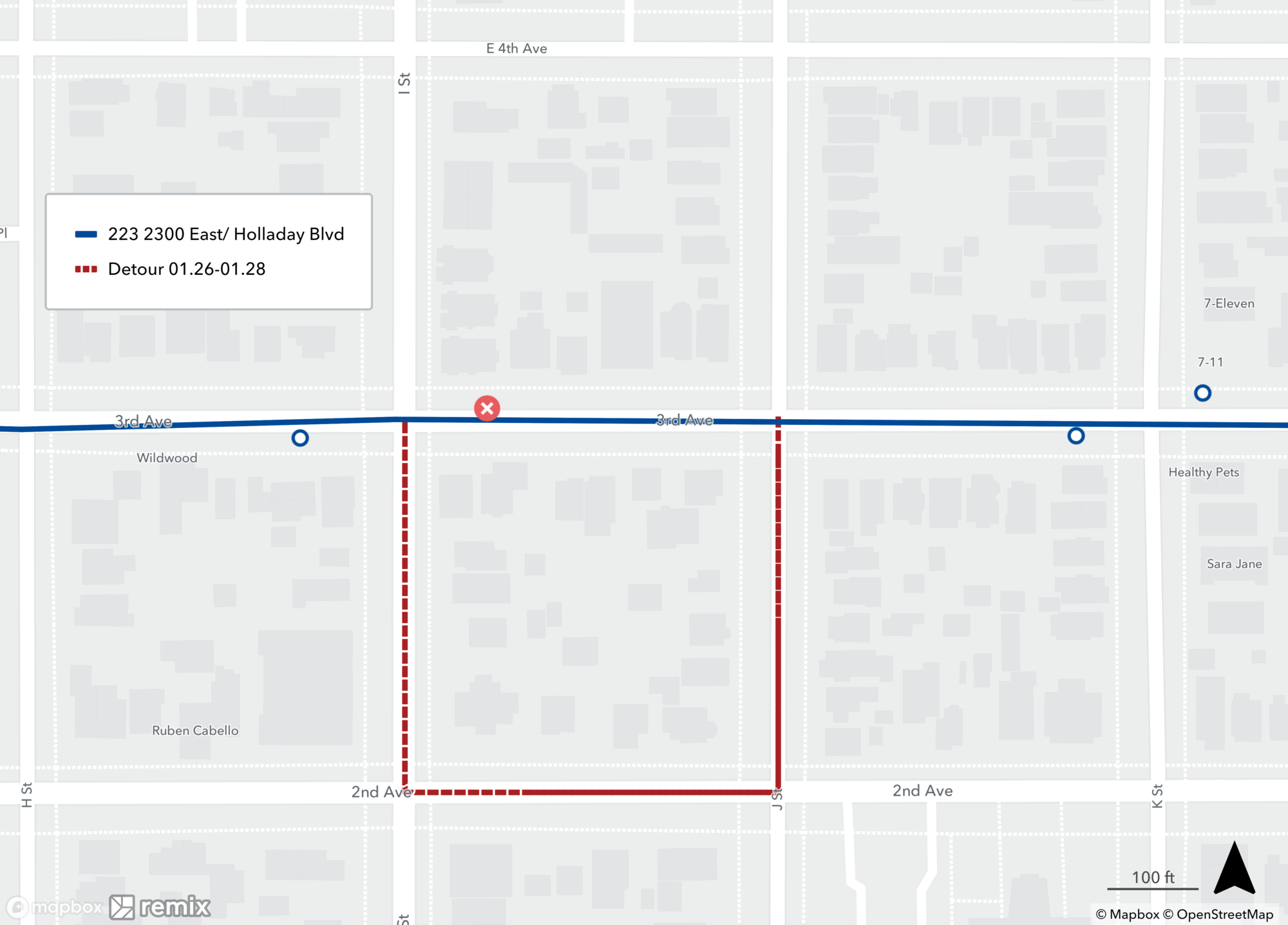Route 223 Detour 01.26.-01.28