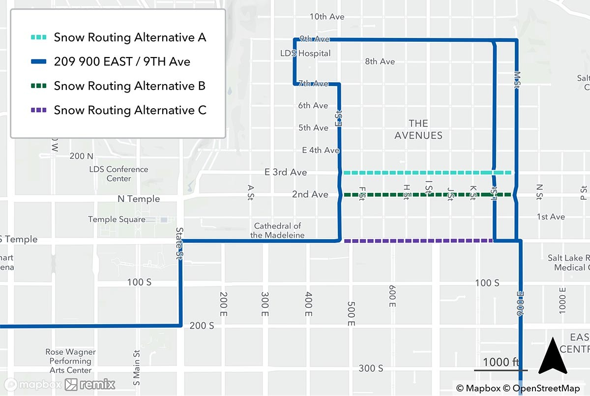 Route 209 Snow Route Map 2/22/23
