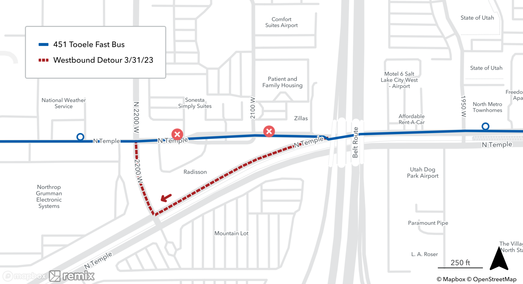 Route 451 Detour Map 3/31/23