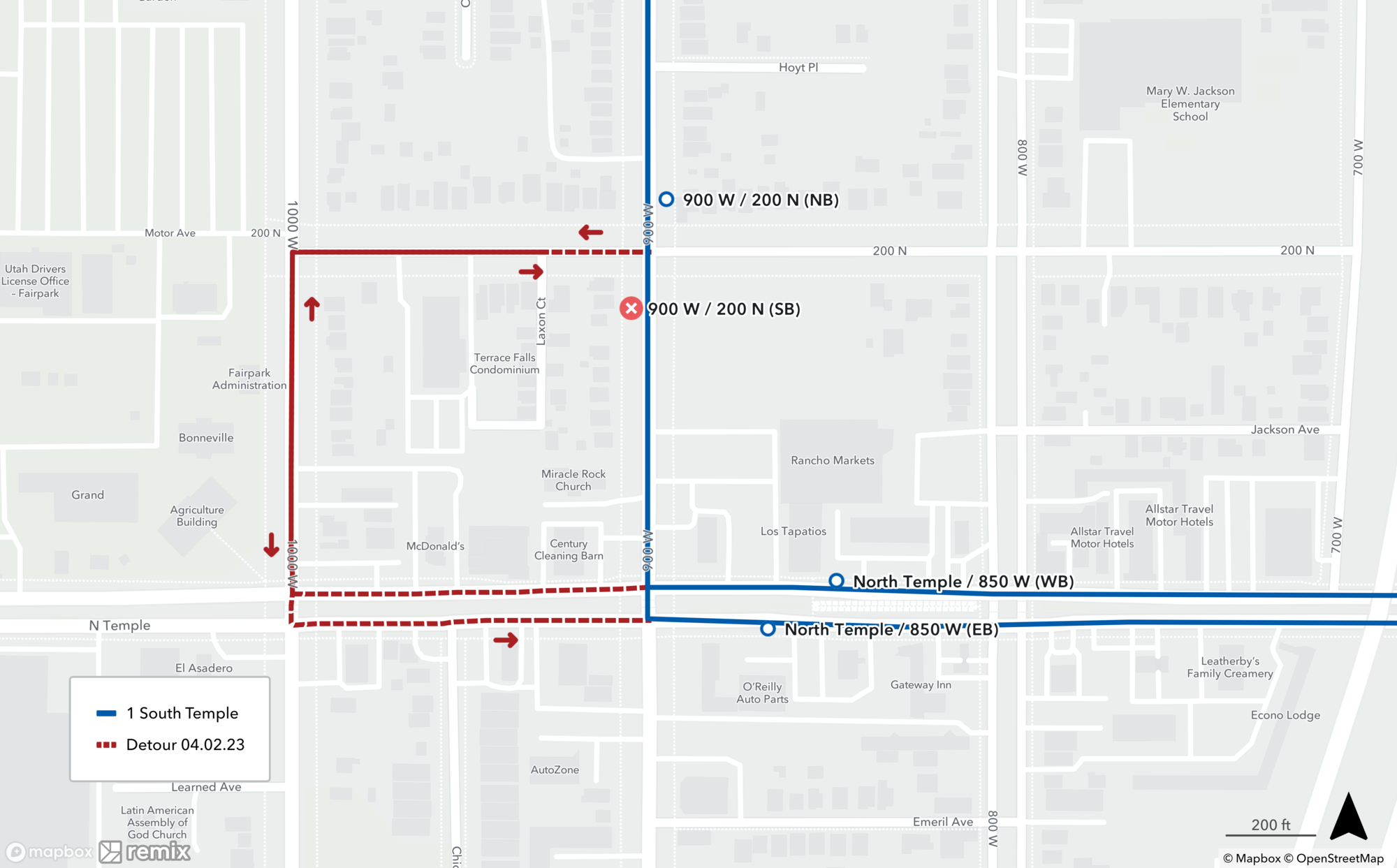 Route 1 Detour - 4/2/2023