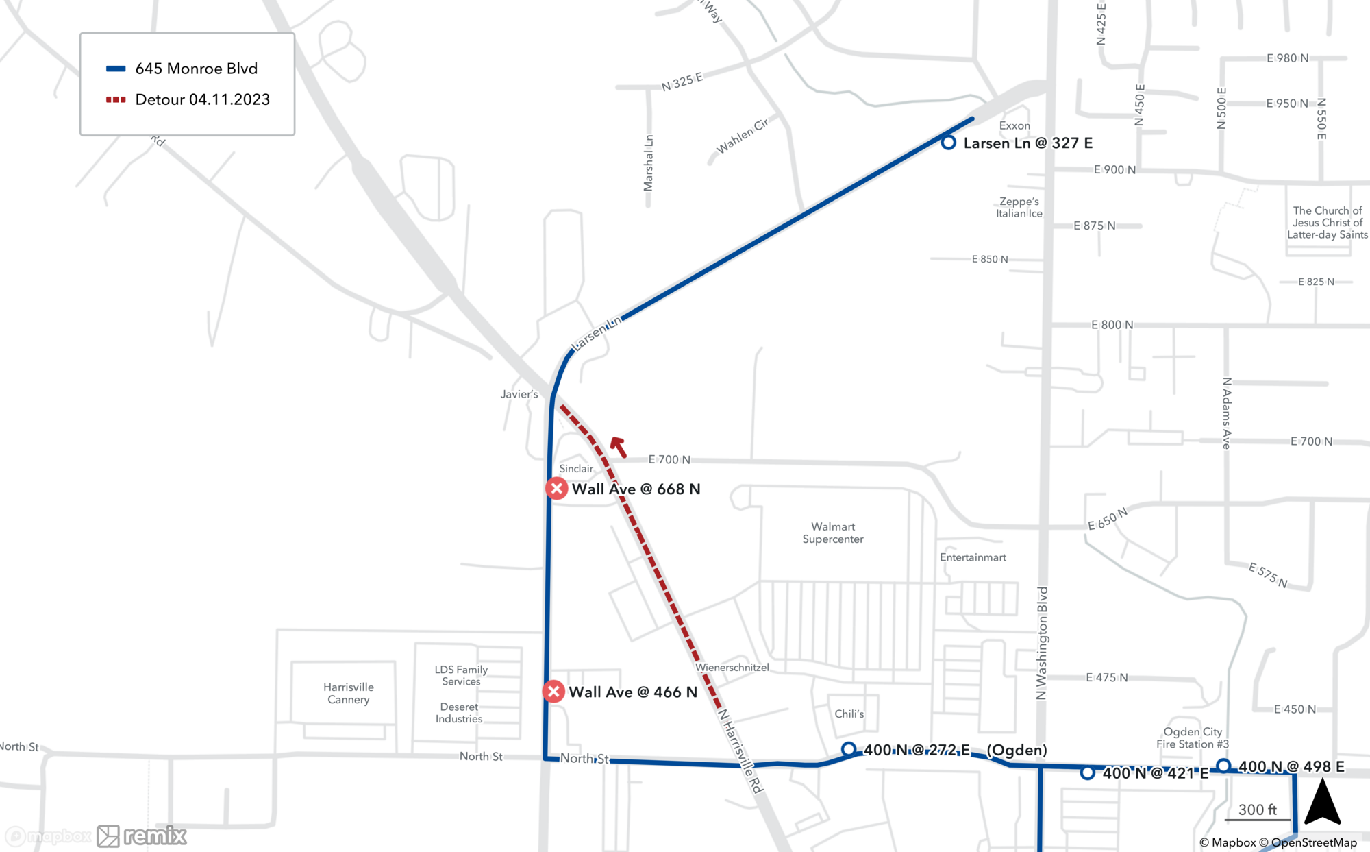 Route 645 Detour - 4/11/2023