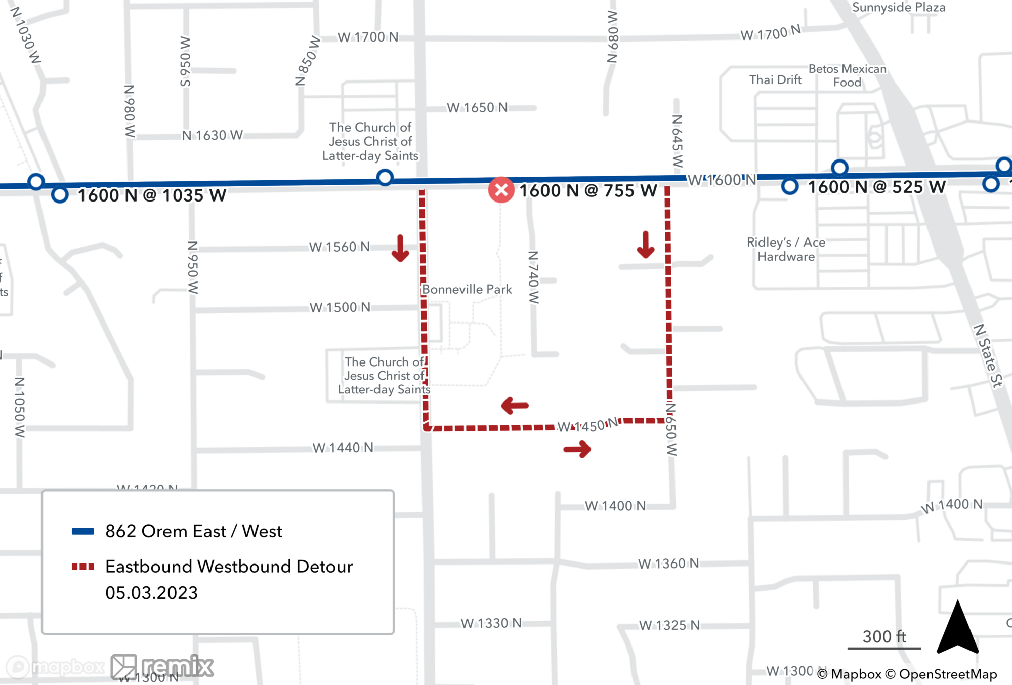 Route 862 Detour Map 5/3/23