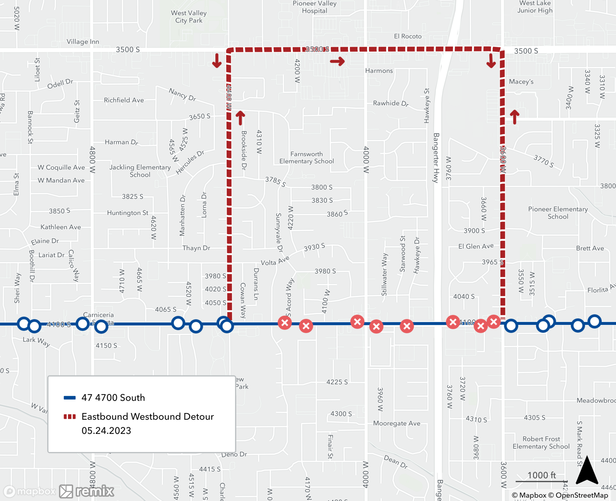 Route 47 Detour Map 5/24/23