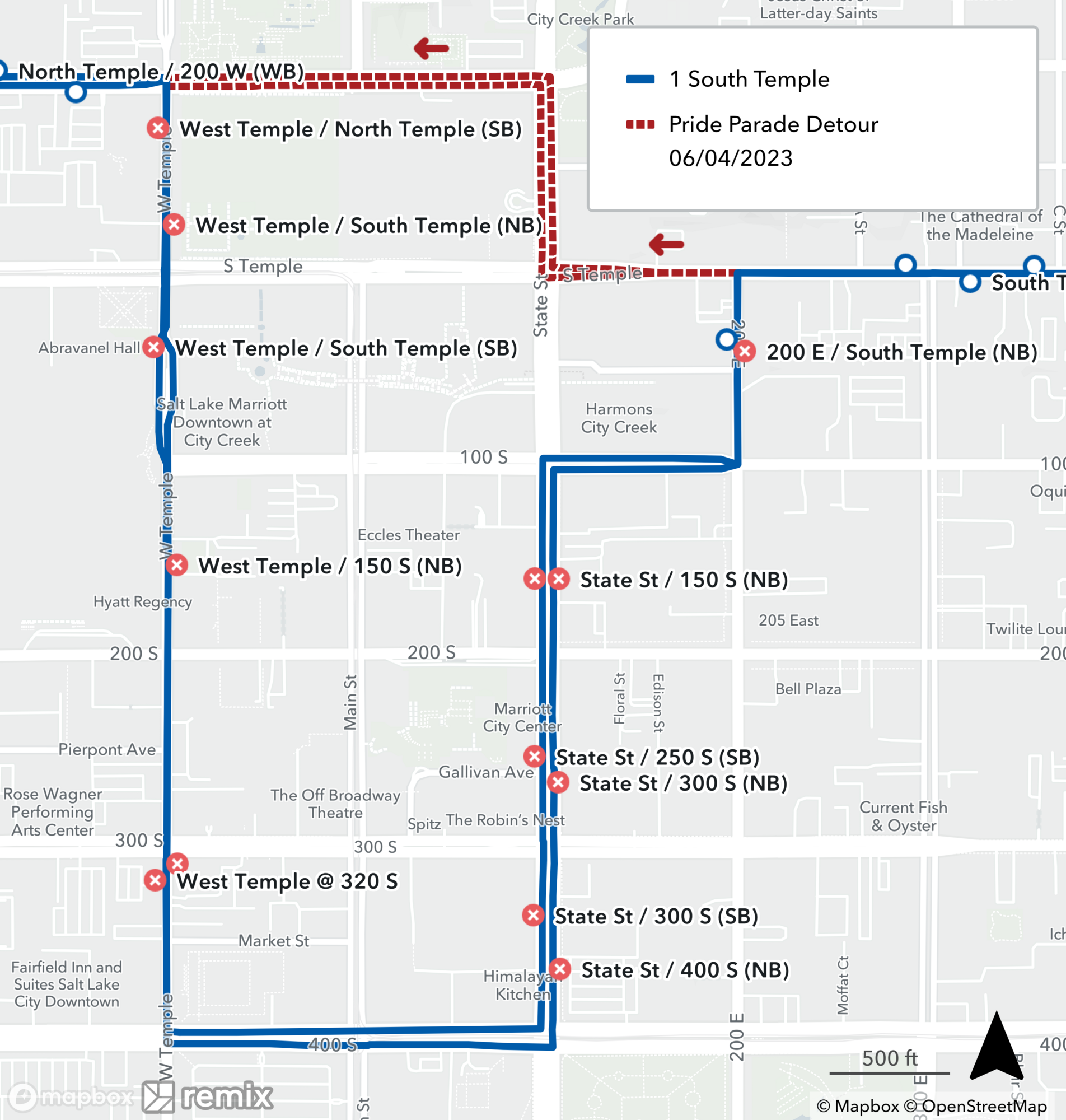 Route 1 Pride March Detour June 1st, 2023