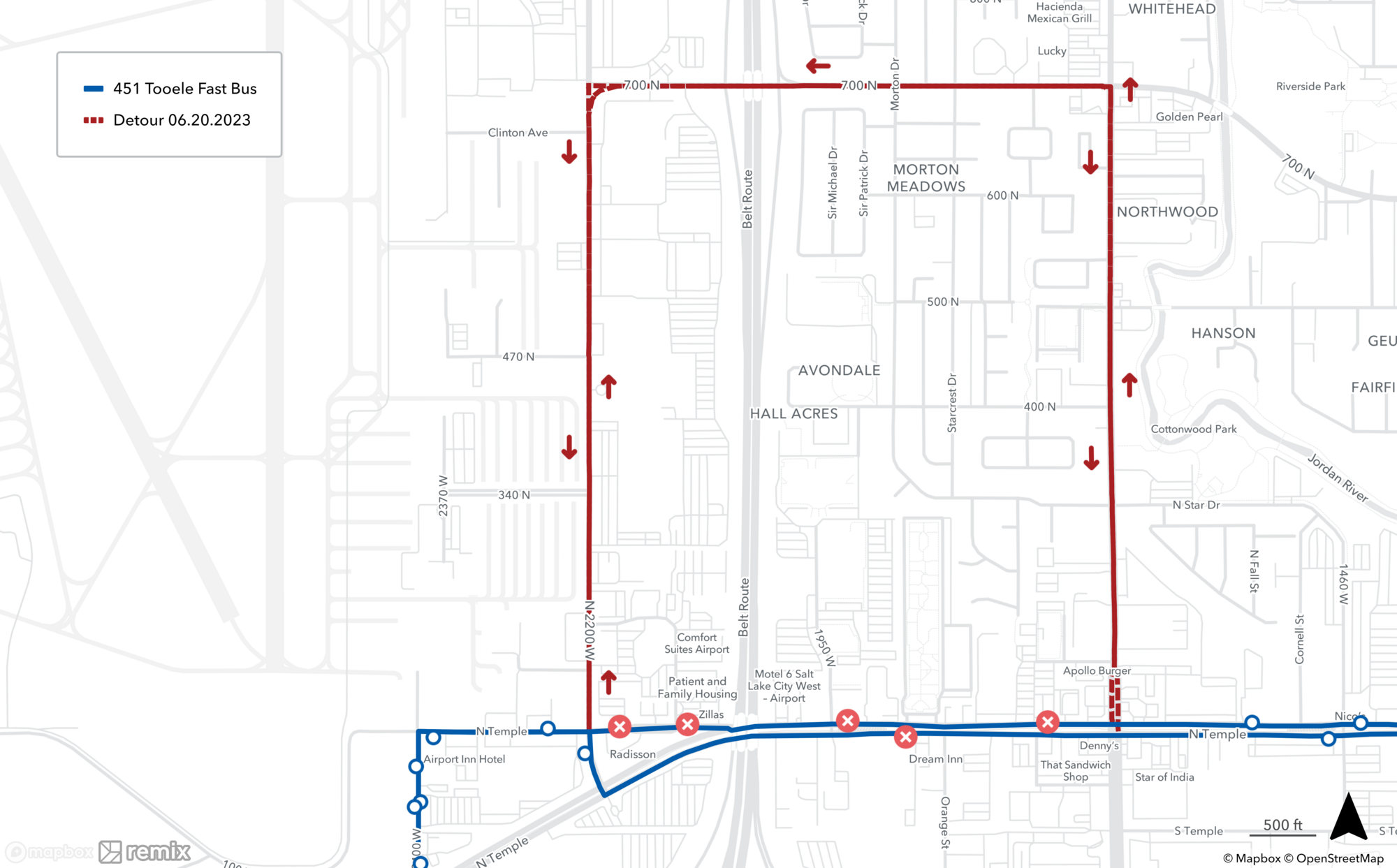 Route 451 Detour - 6/20/2023