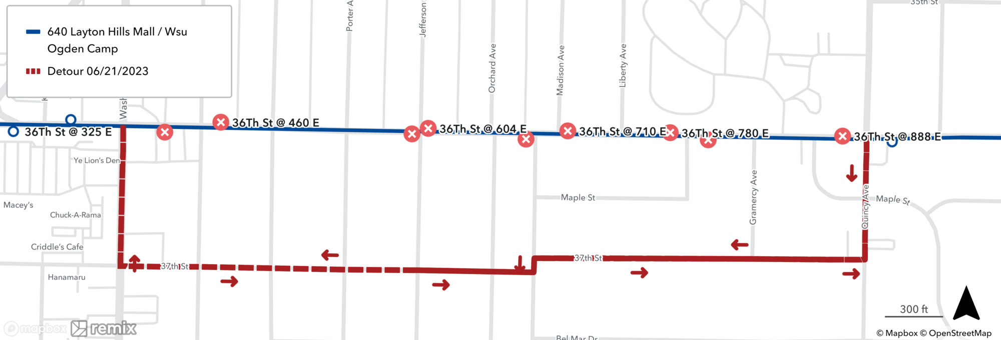 Route 640 Detour Map June 21st, 2023