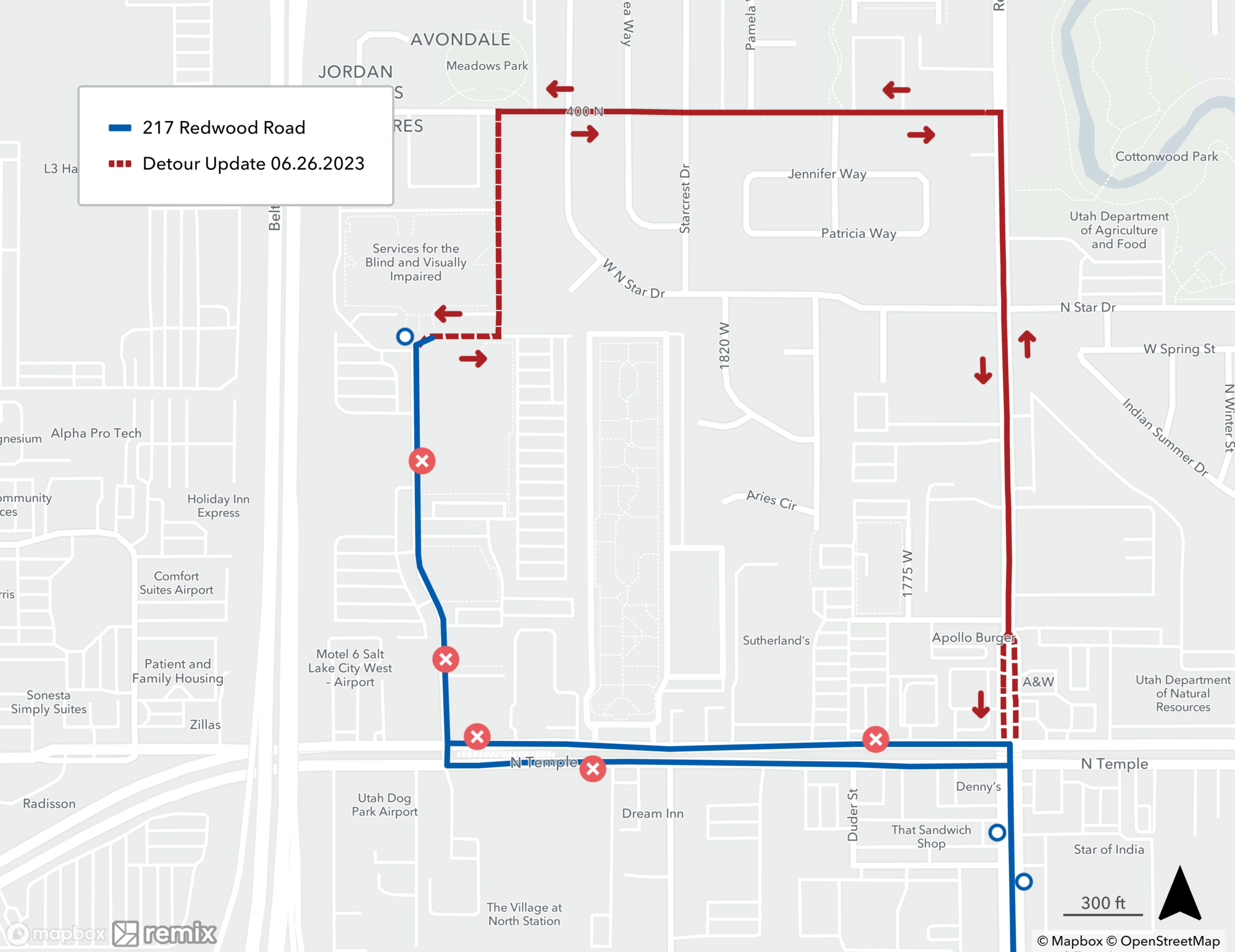 Route 217 Detour Map 6/26/23