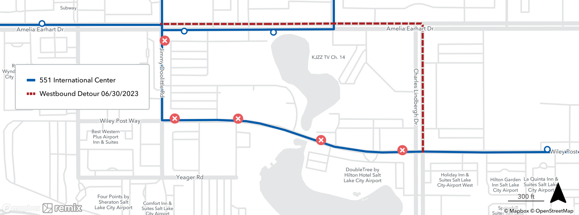 Route 551 detour map 6/30/23