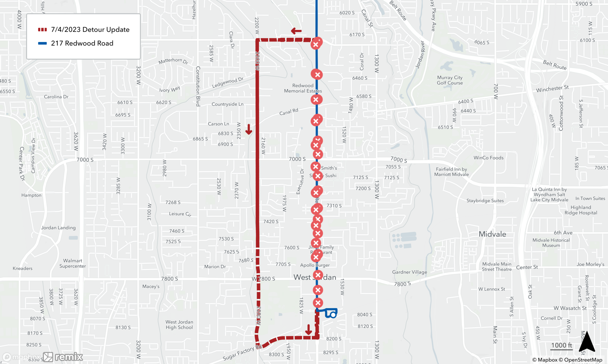 Route 217 Detour 7/4/23