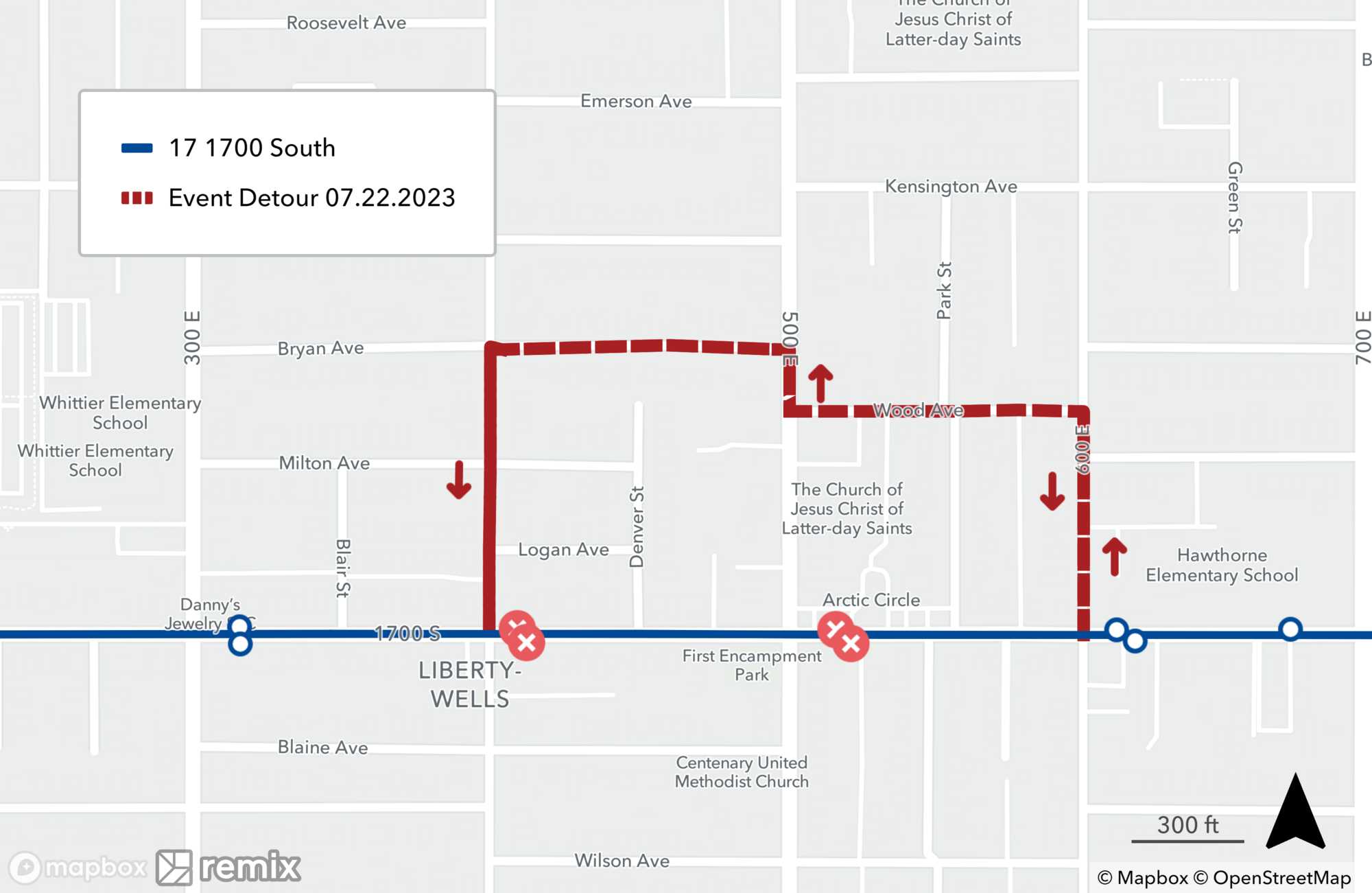 Route 17 Detour Map 7/22/23