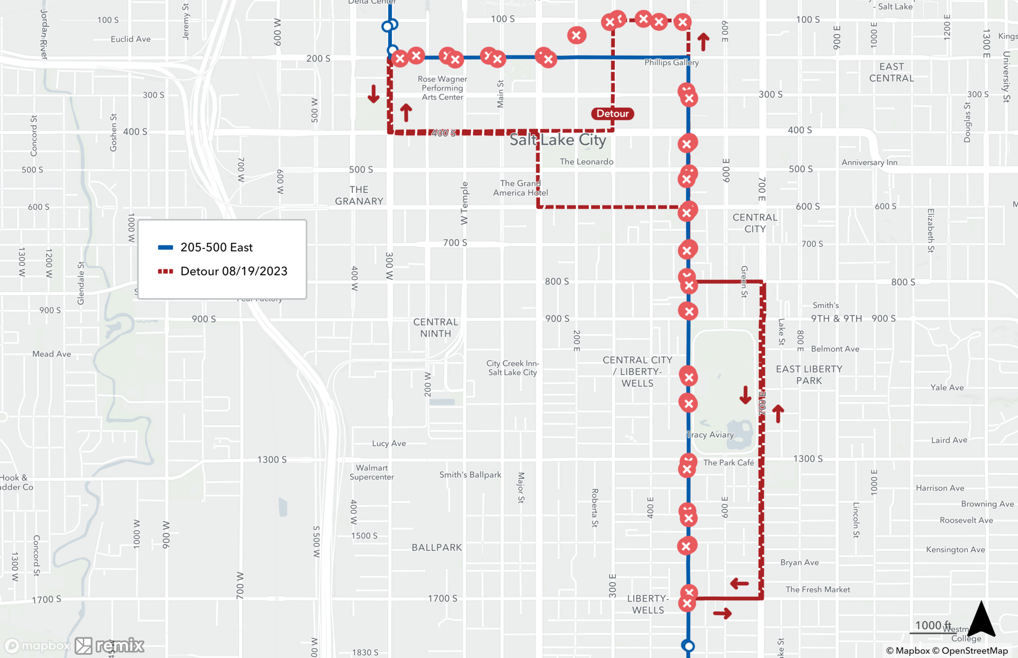 Route 205 Detour Map August 19th, 2023