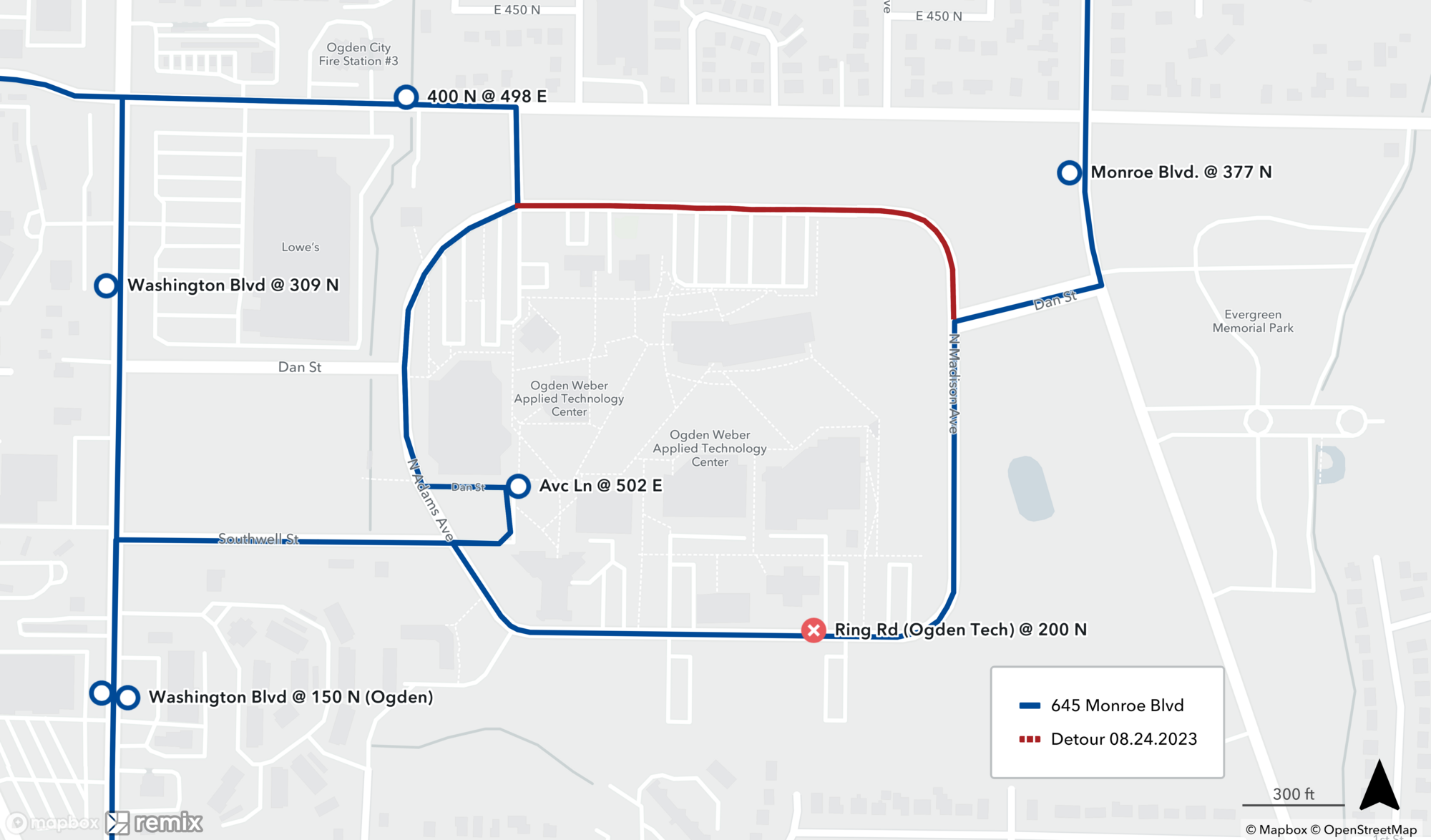 Route 645 Detour 08/24/23