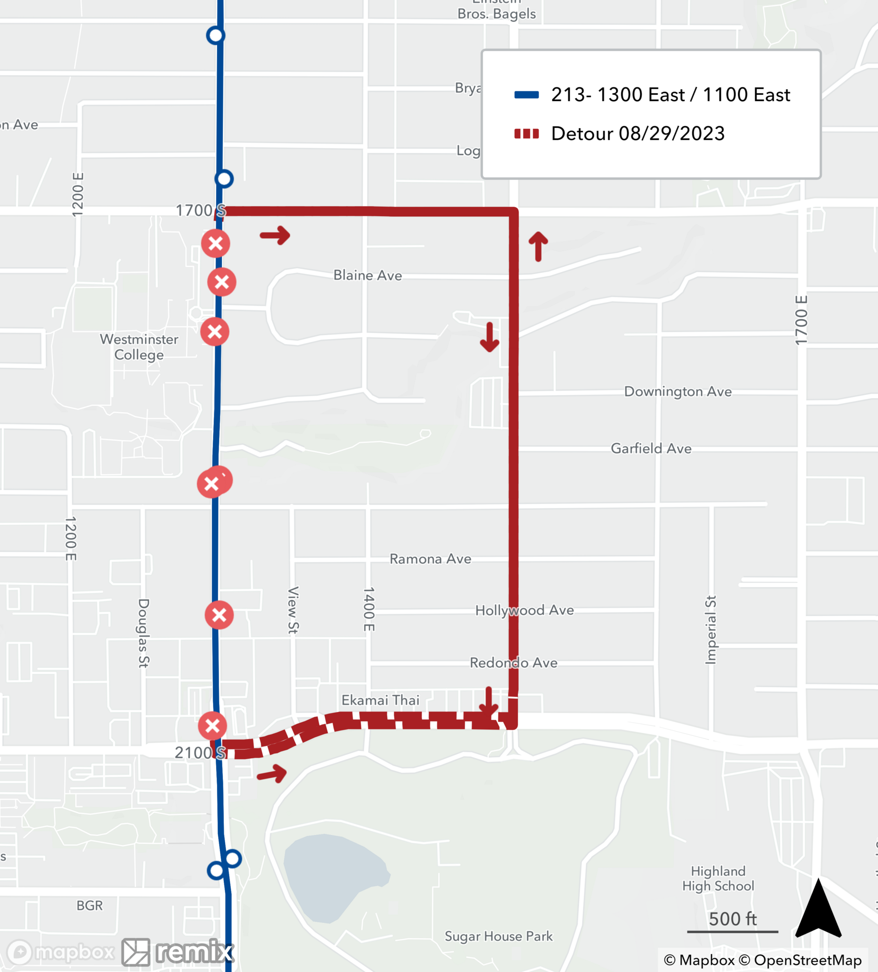 Route 213 Detour 08/29/23