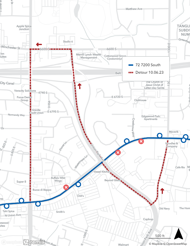 Route 72 Detour October 6, 2023