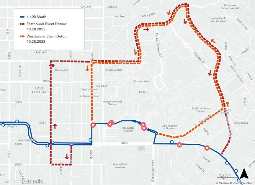 Route 4 Detour Map 10/28/23