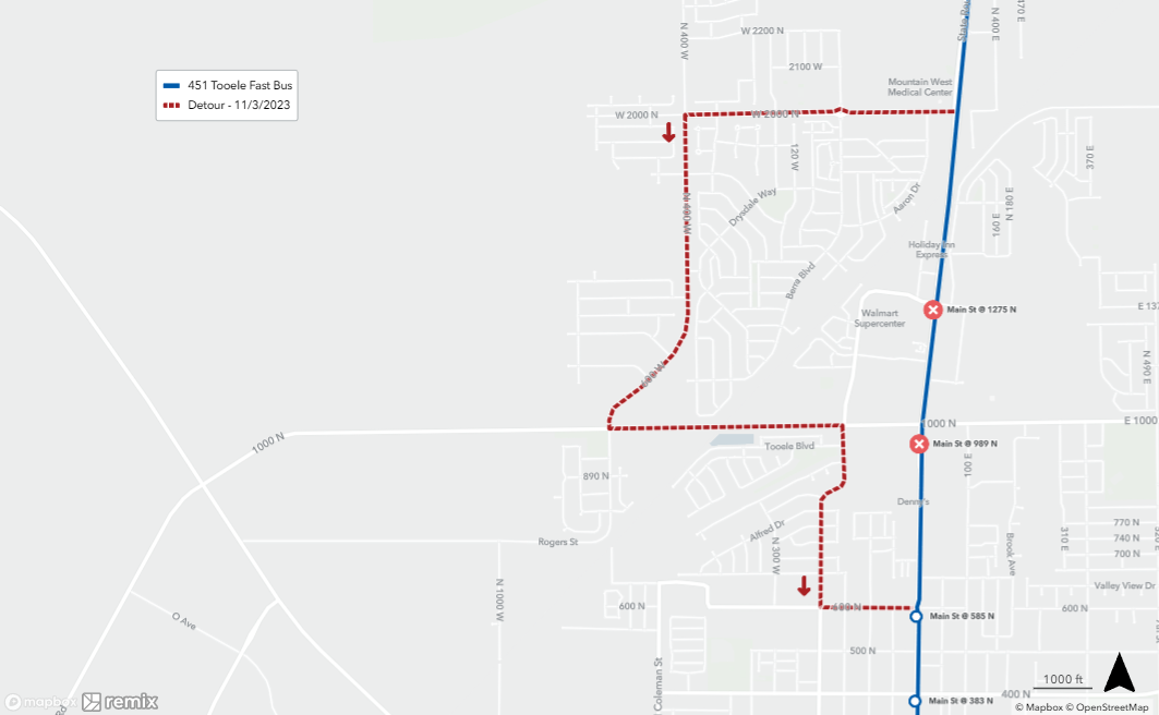 451 - Tooele Fast Bus Detour - Utah Transit Authority