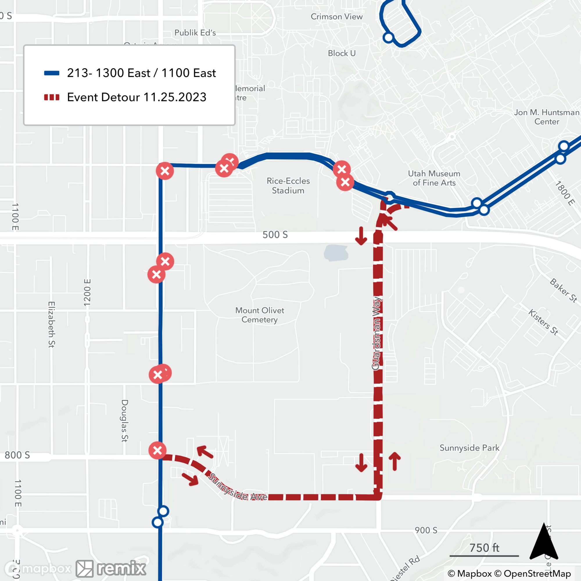Route 213 Football Detour November 25, 2023
