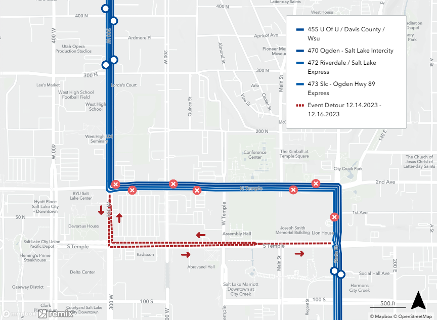 Route 455 Detour Map 12/14/23