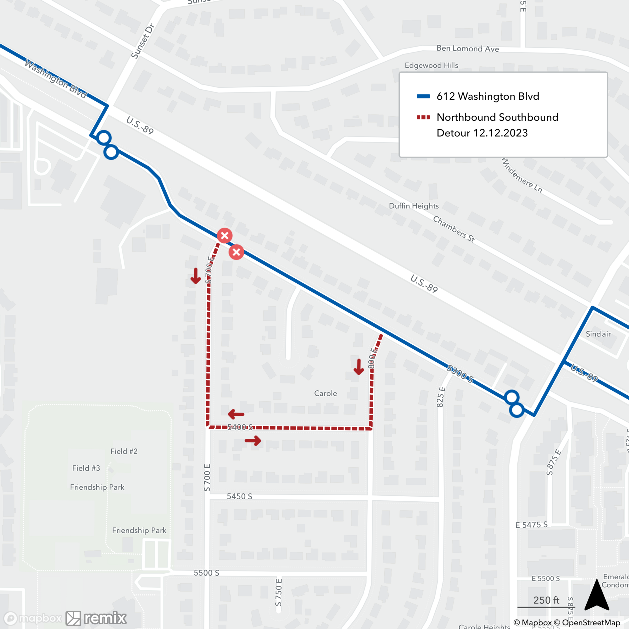 Route 612 Detour Map 12/12/23