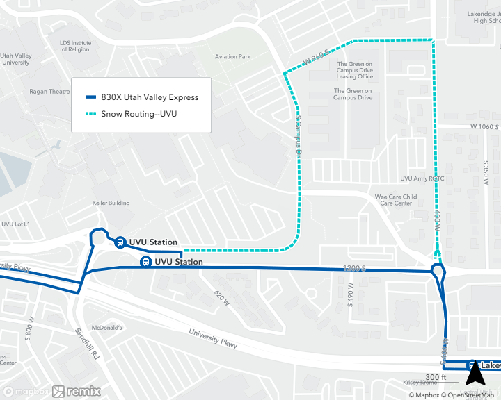 UVX Snow Routing January 13, 2024