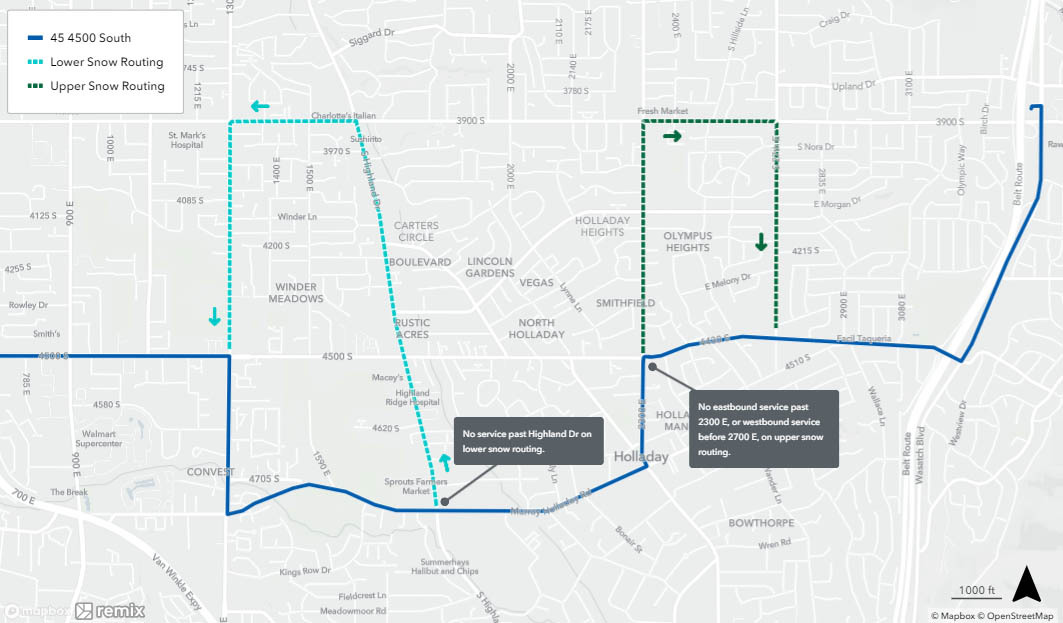 Route 45 Detour Map February 9th, 2024
