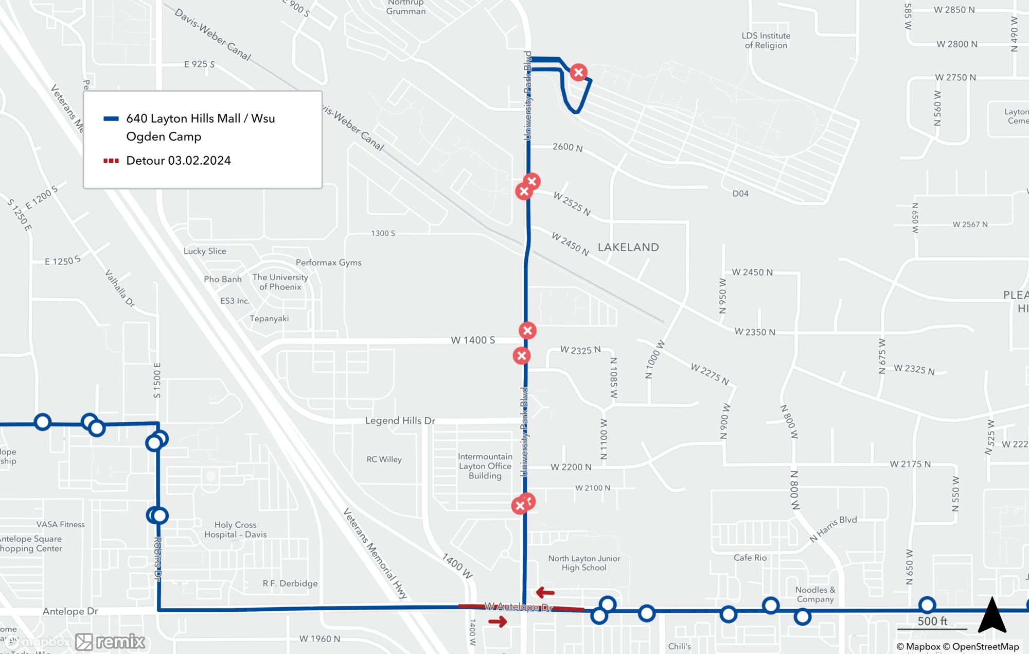 Route 640 Detour March 2, 2024