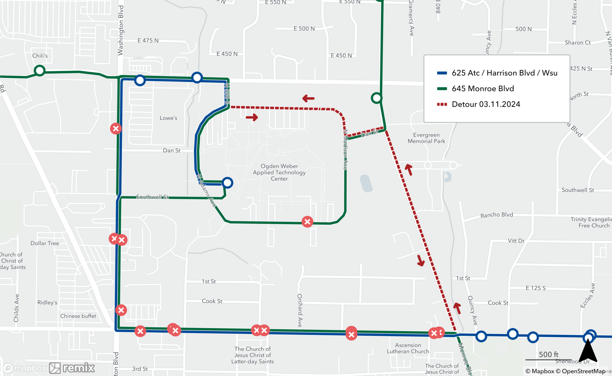Routes 625 and 645 Detour Update March 11, 2024