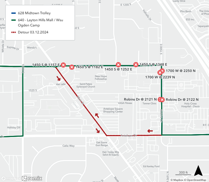Route 628 and 640 Detour