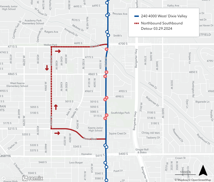 Route 240 Detour Map 3/29/24