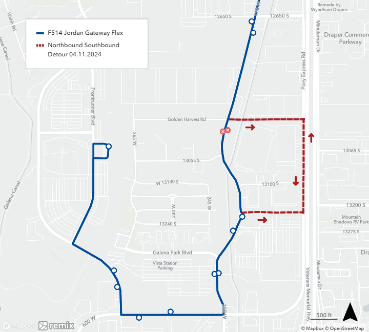 Route F514 Detour Map 4/11/24