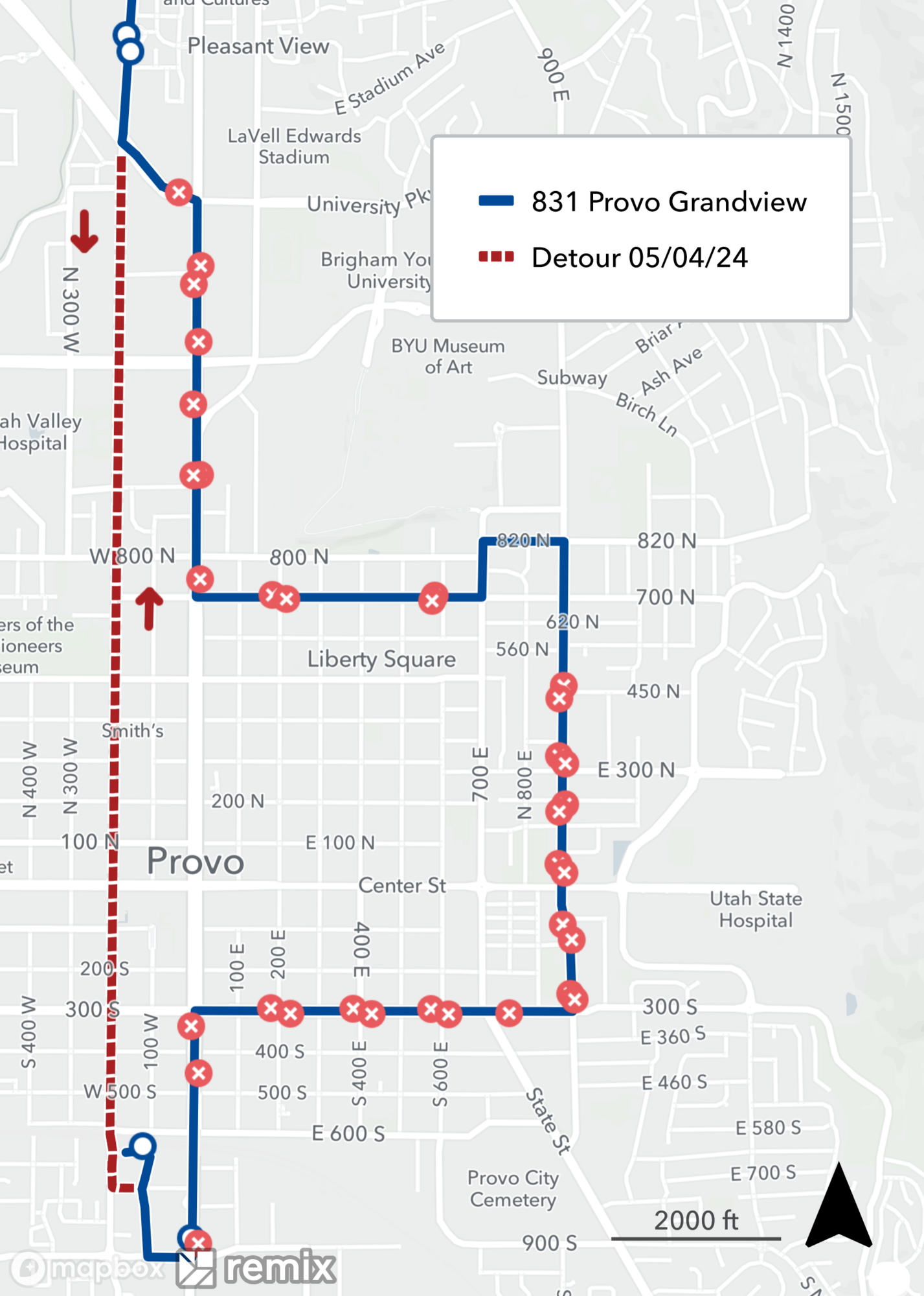 Route 831 Detour Map May 4th 2024