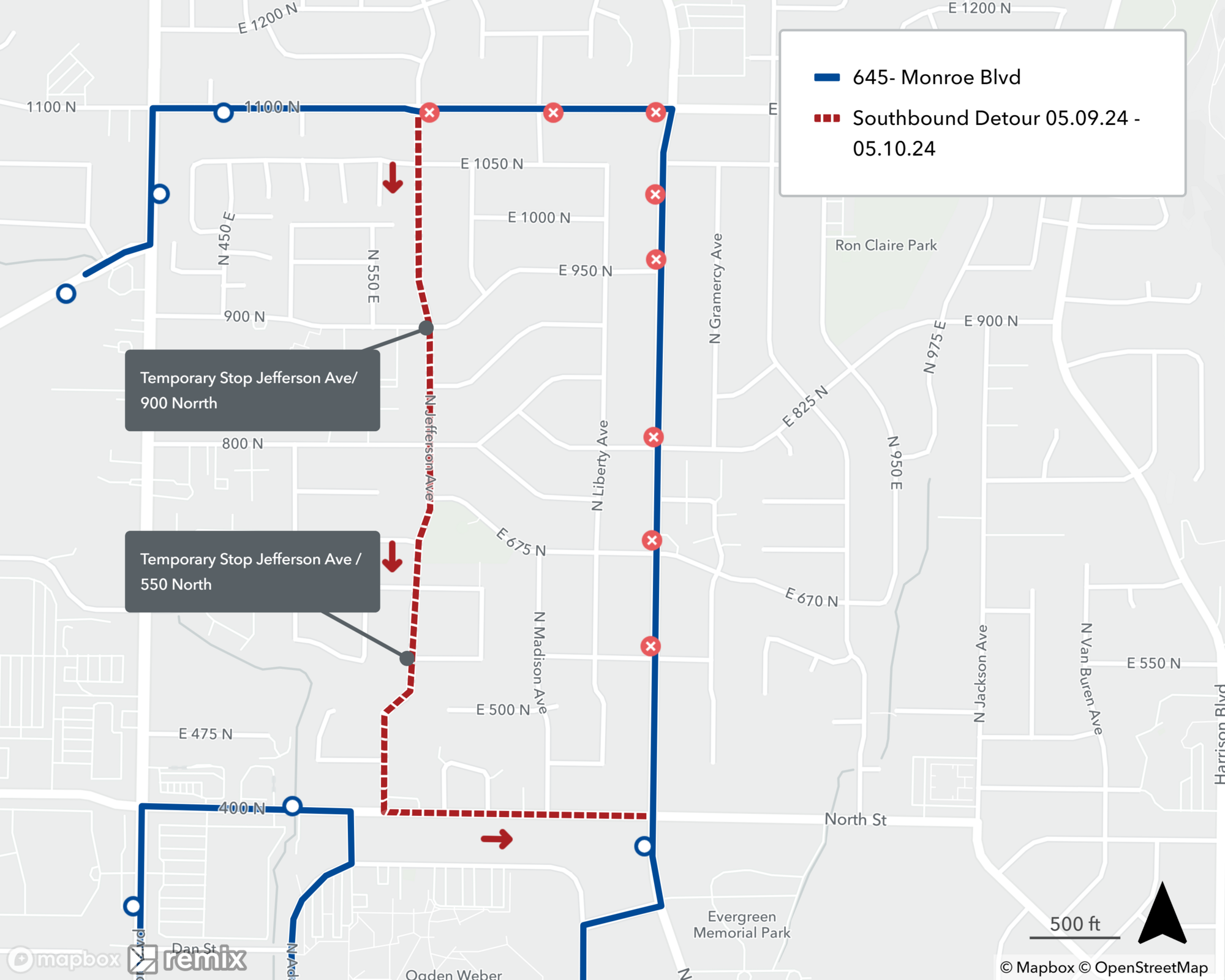 Route 645 Detour Map 5/9/24