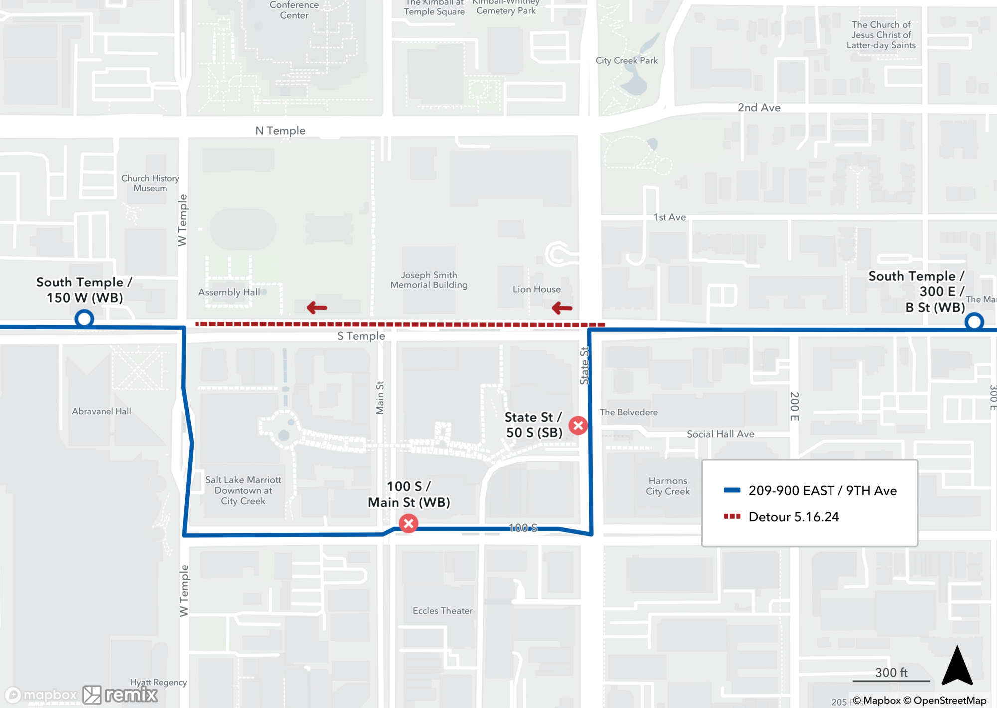 Route 209 detour map May 16th 2024