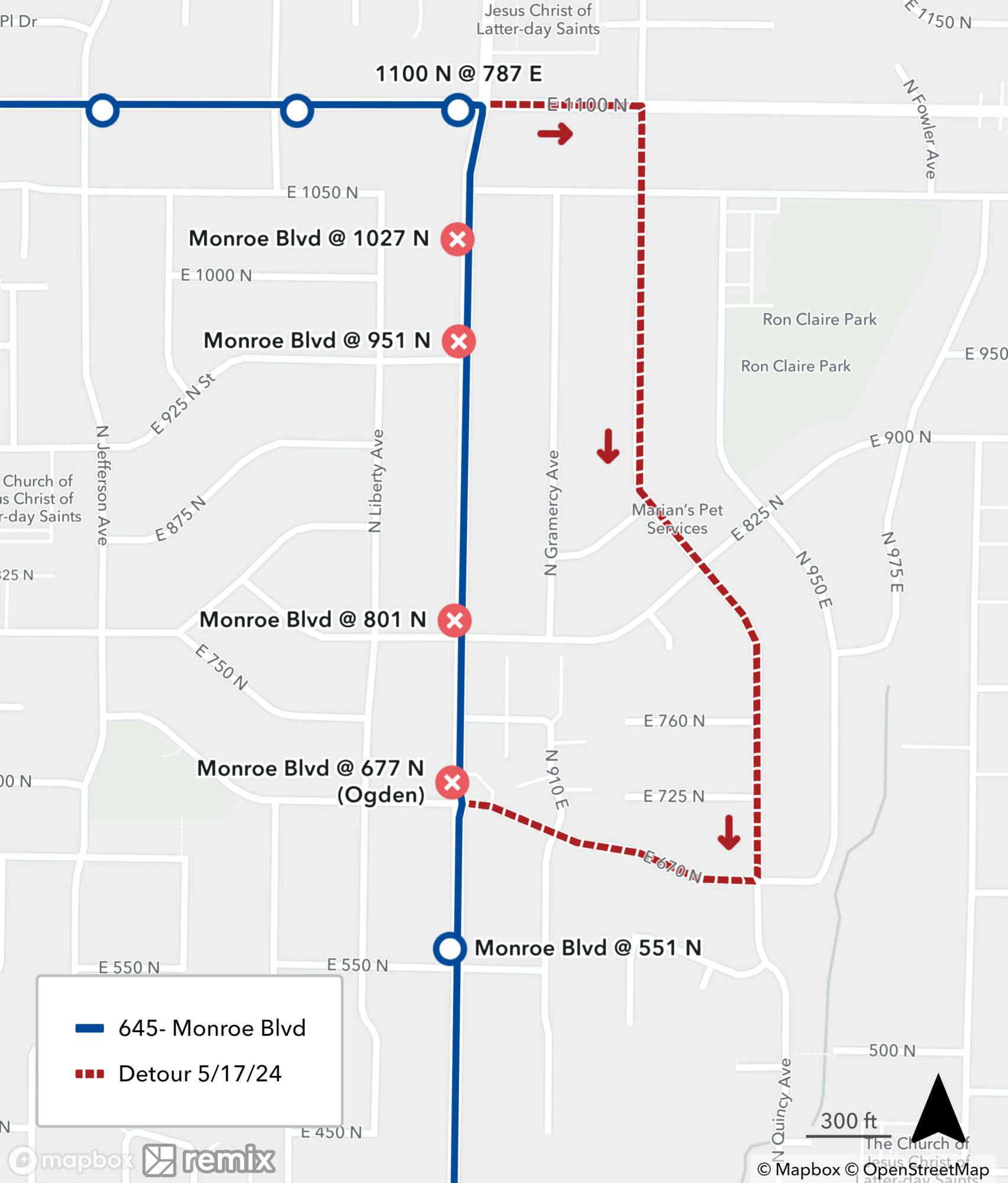 Route 645 Detour Map May 18th 2024