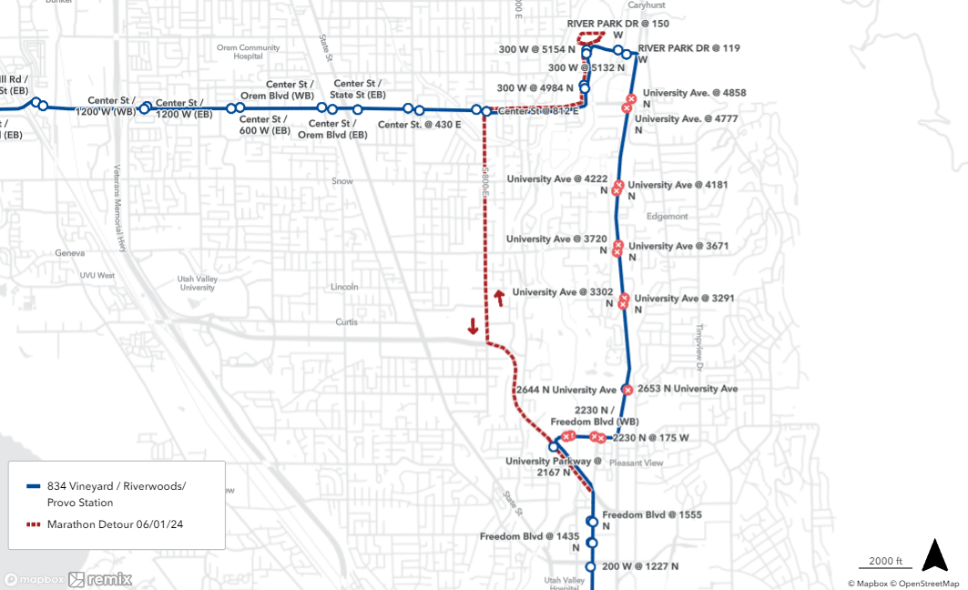 Route 834 Detour - June 1st 2024
