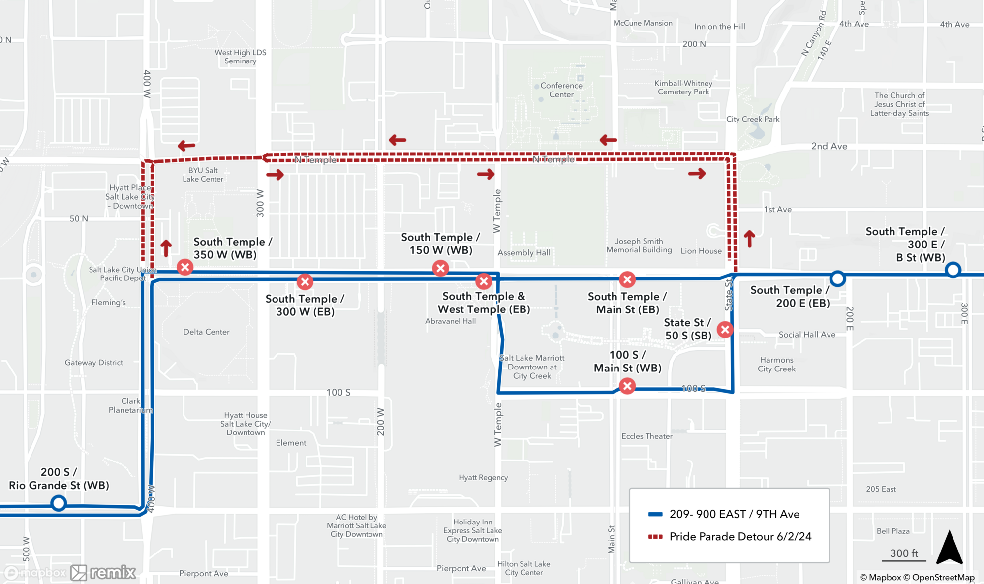 Route 209 Event Detour Map June 2nd 2024