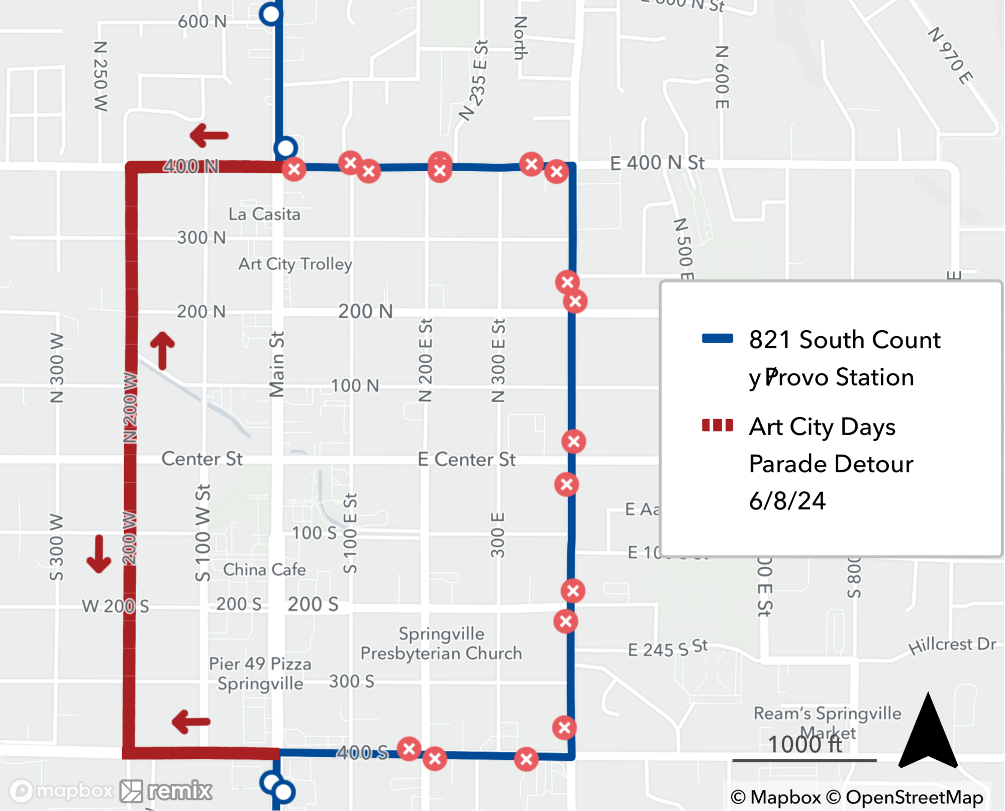 Route 821 Detour Map June 6th 2024