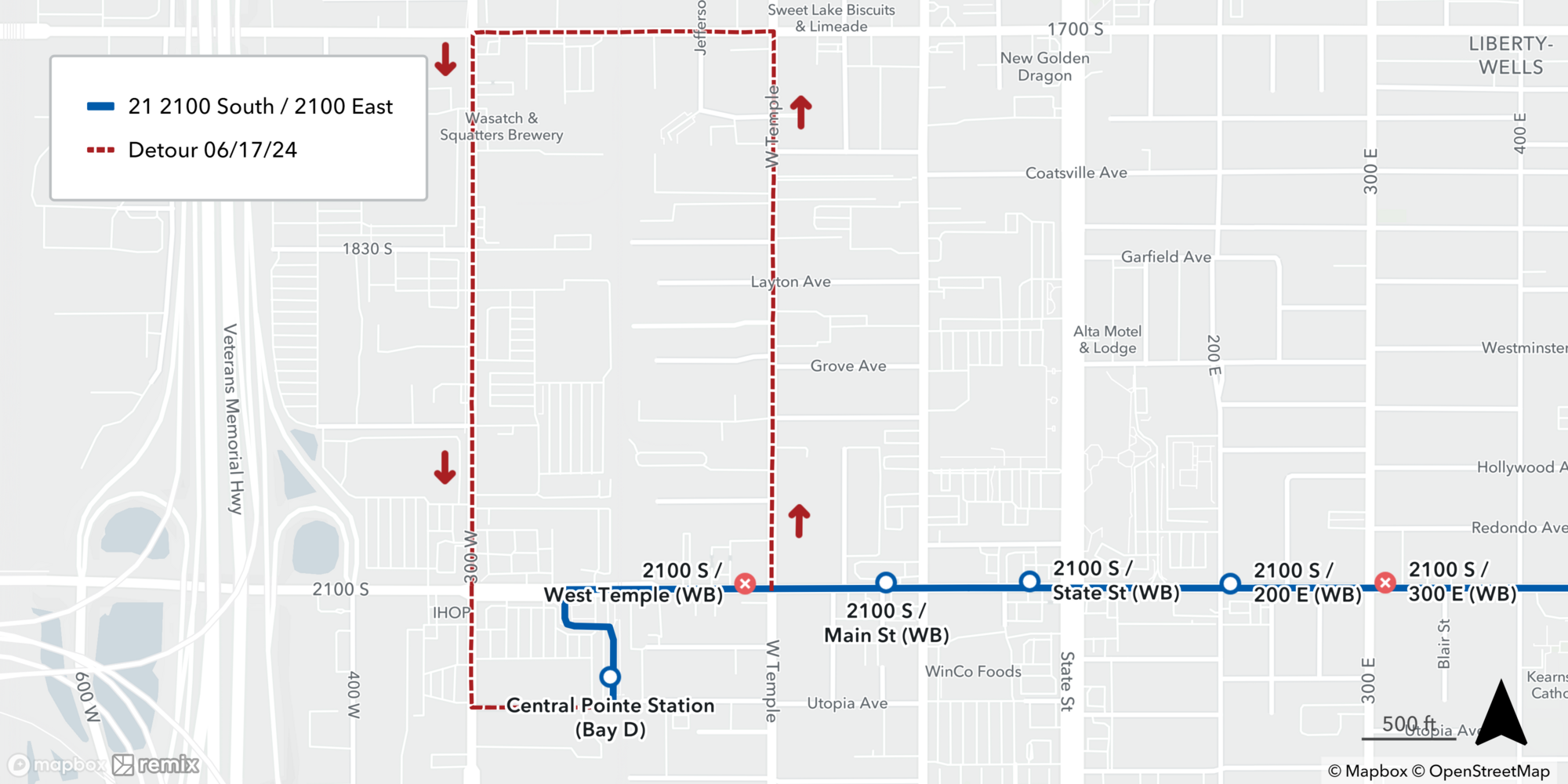 Route 21 Detour Map June 17th, 2024