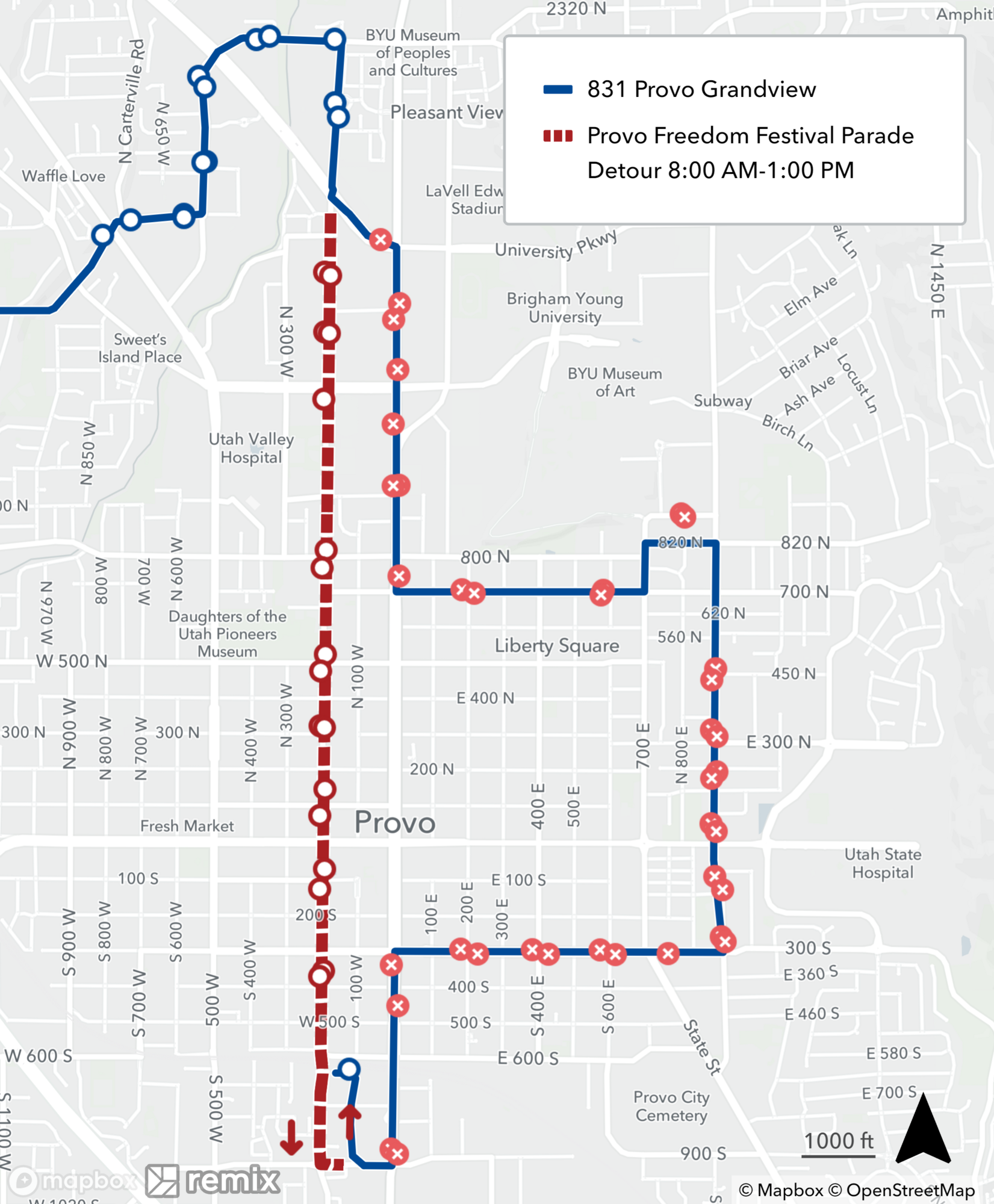 Route 831 Festival Detour