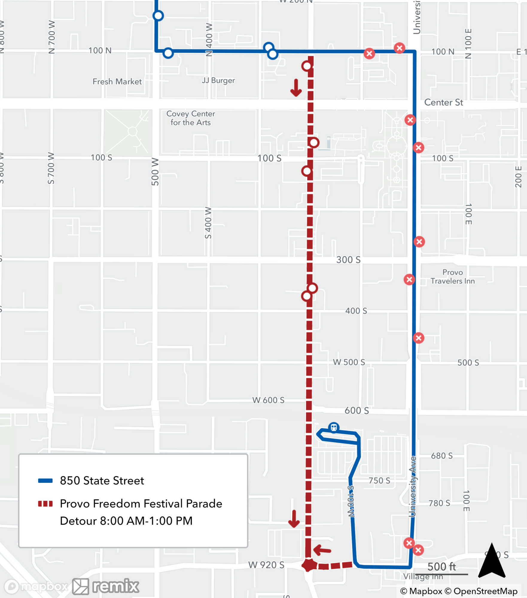 Route 850 Festival Detour