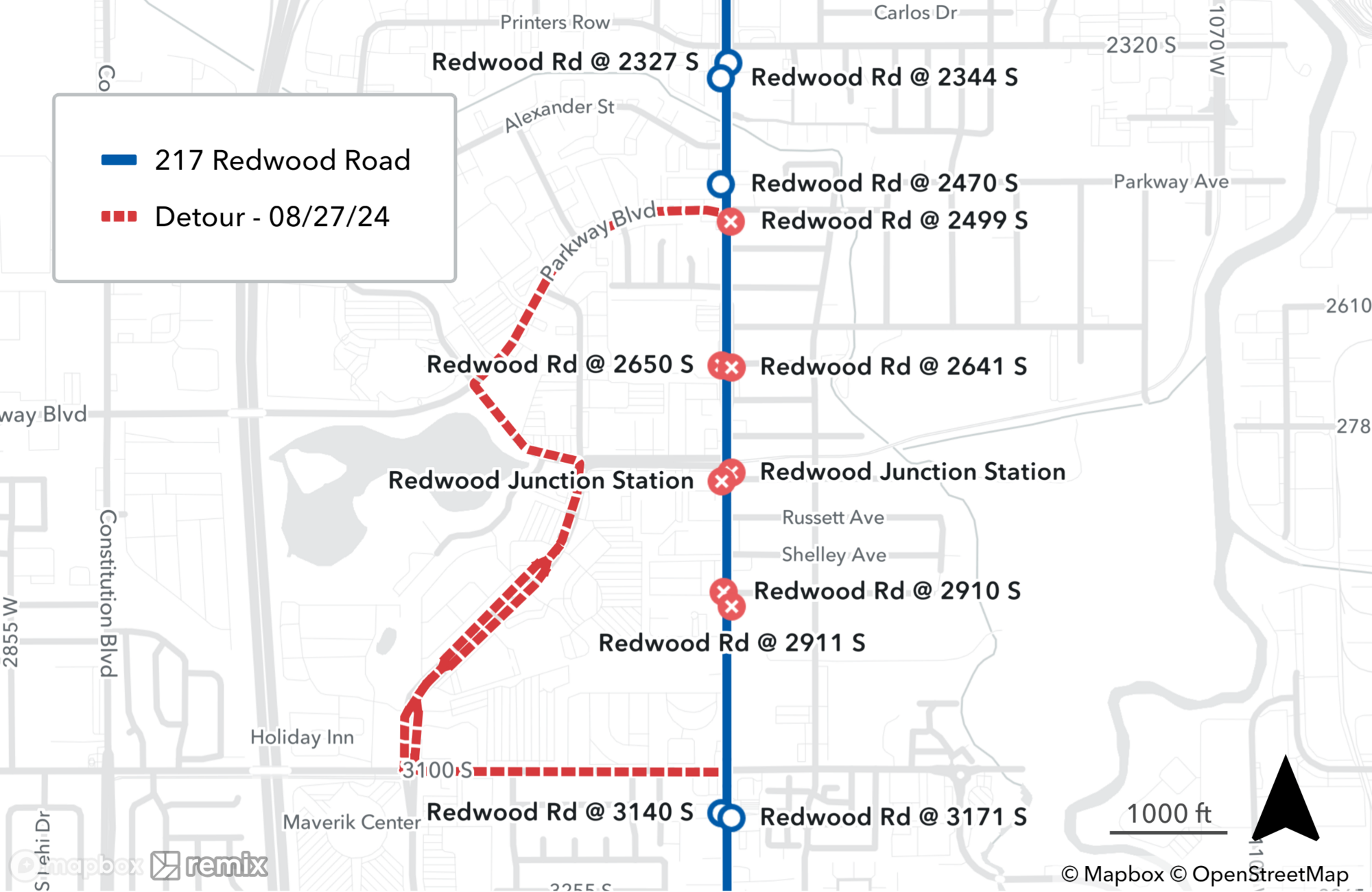 Route 217 Detour - 08/27/24
