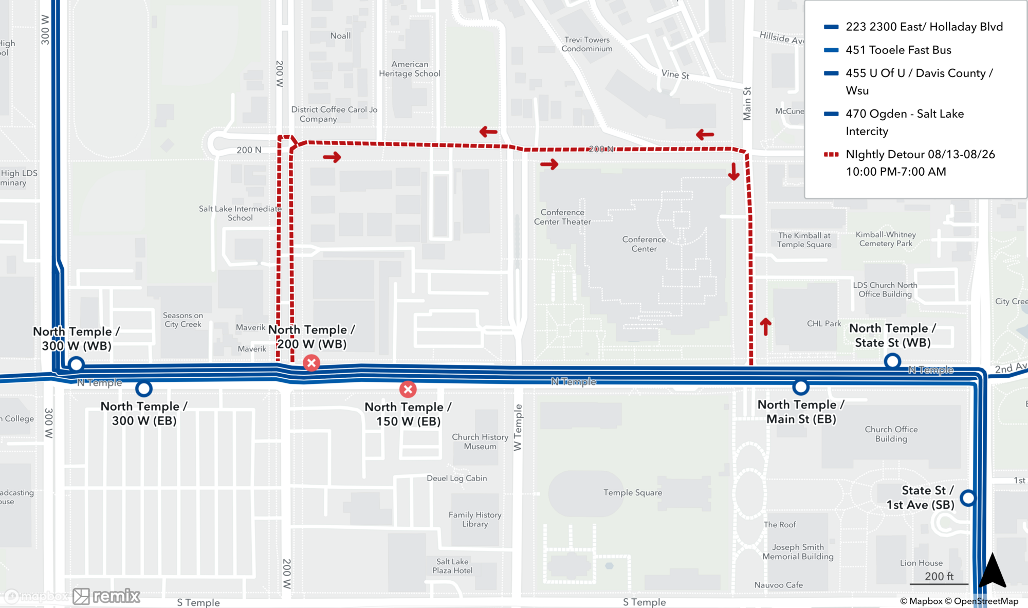 Multi-Route Detour Map