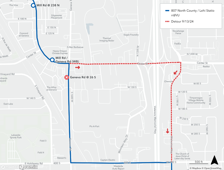 Route 807 Detour Map September 13th, 2024