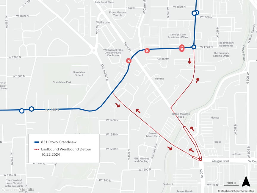 Route 831 Detour Map 10/22/24