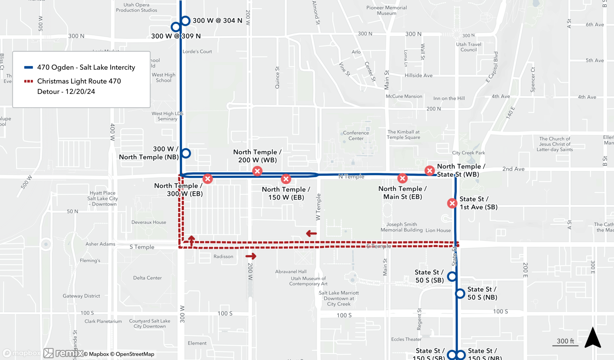 Route 470 Detours - 12/19/24
